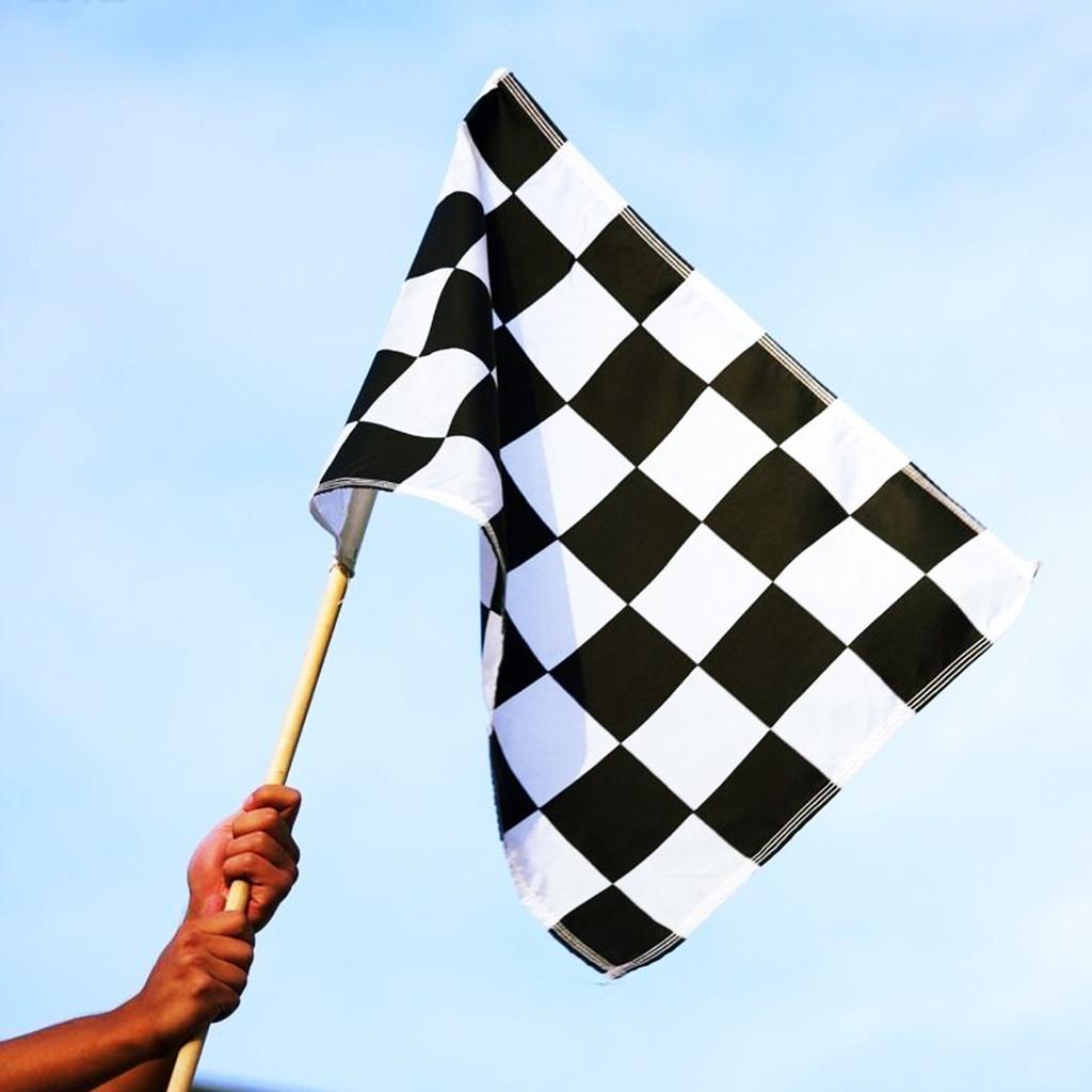 Black and White Checkered Motorsport Racing Banner Starting End Racing Flag