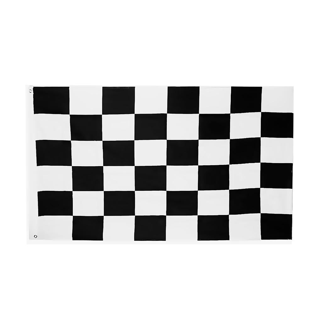 Black and White Rectangle Lattice Racing Flag Motorsport Starting End Banner