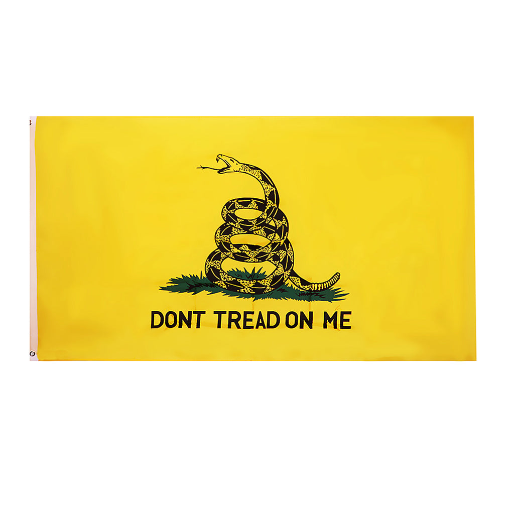 Gadsden State Yellow Black Coiled Snake Design Flag American Revolution Flag