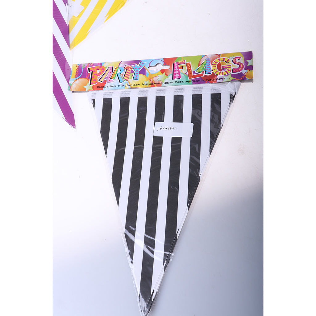 Colorful Paper Flag Banners Flag Decoration String Pennant Banner Black