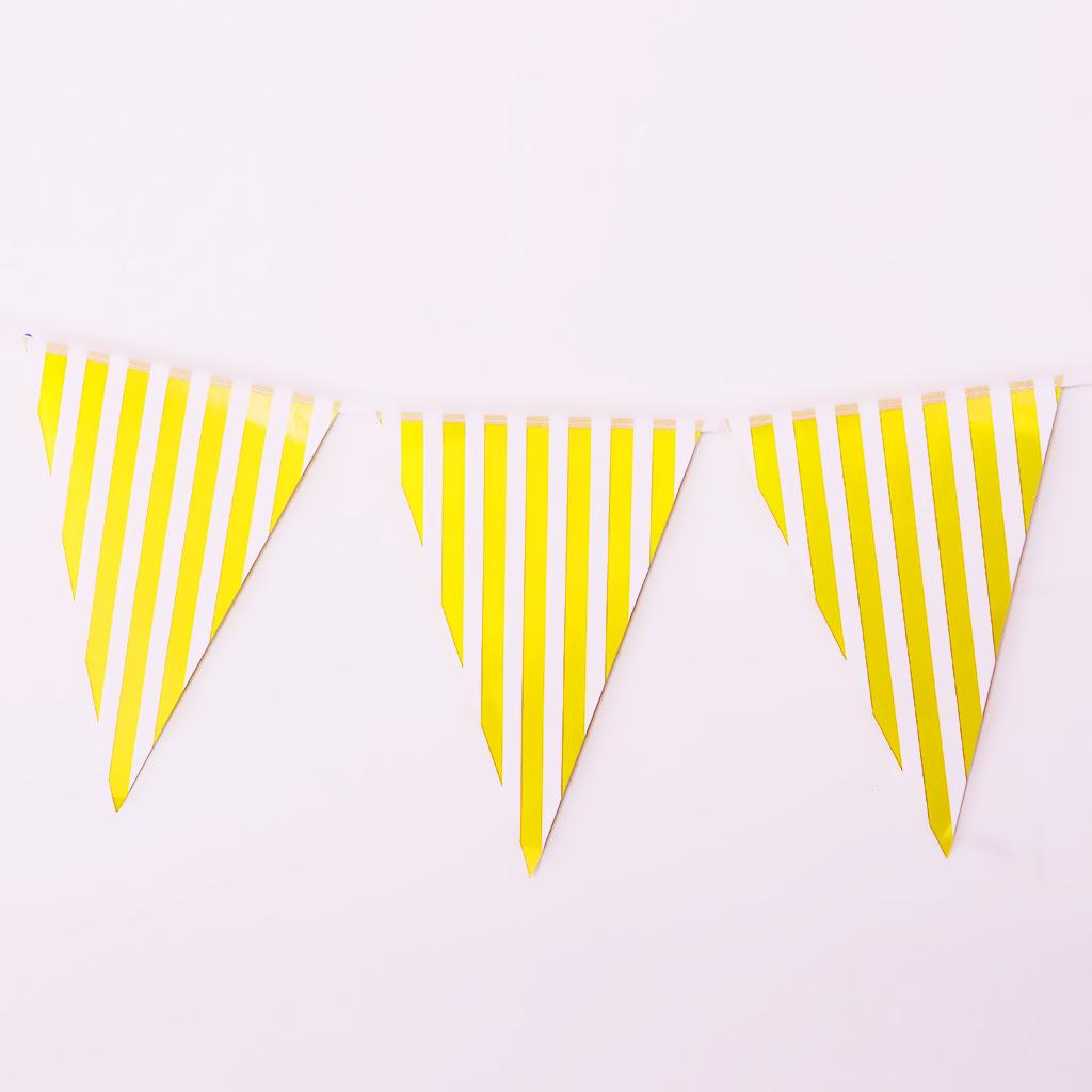 Colorful Paper Flag Banners Flag Decoration String Pennant Banner Yellow