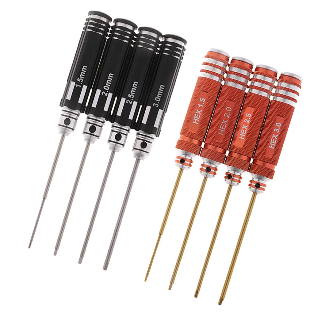 4pcs RC Tools Hex Screw Driver Set Kit 1.5 2.0 2.5 3.0mm for RC Helicopter
