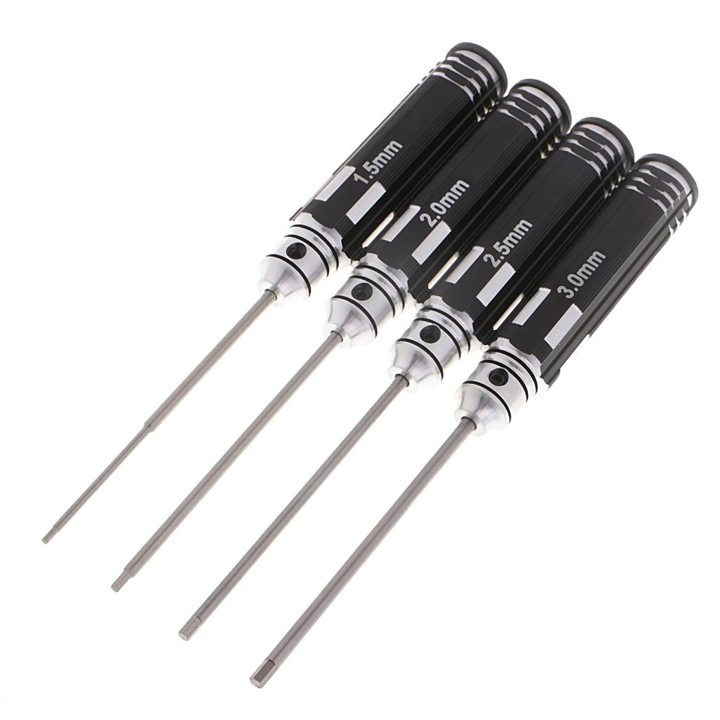 4pcs RC Tools Hex Screw Driver Set Kit 1.5 2.0 2.5 3.0mm for RC Helicopter