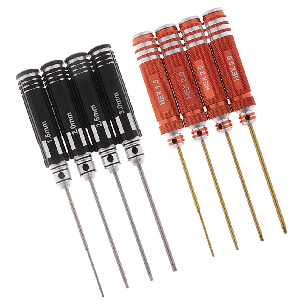 4pcs RC Tools Hex Screw Driver Set Kit 1.5 2.0 2.5 3.0mm for RC Helicopter