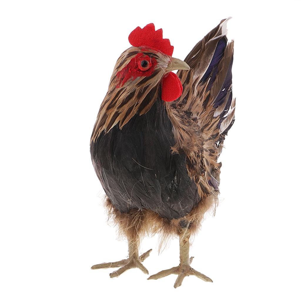 9 Lightweight Hen Model Farm Life Animal Figure Decoration - PVC + Feather"