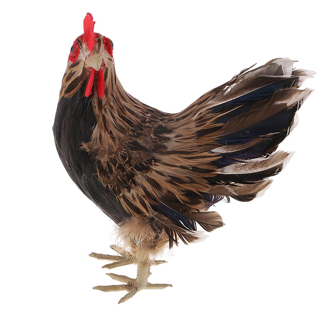9 Lightweight Hen Model Farm Life Animal Figure Decoration - PVC + Feather"
