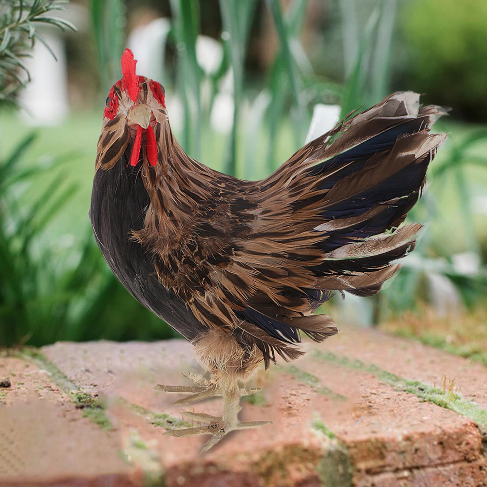 9 Lightweight Hen Model Farm Life Animal Figure Decoration - PVC + Feather"
