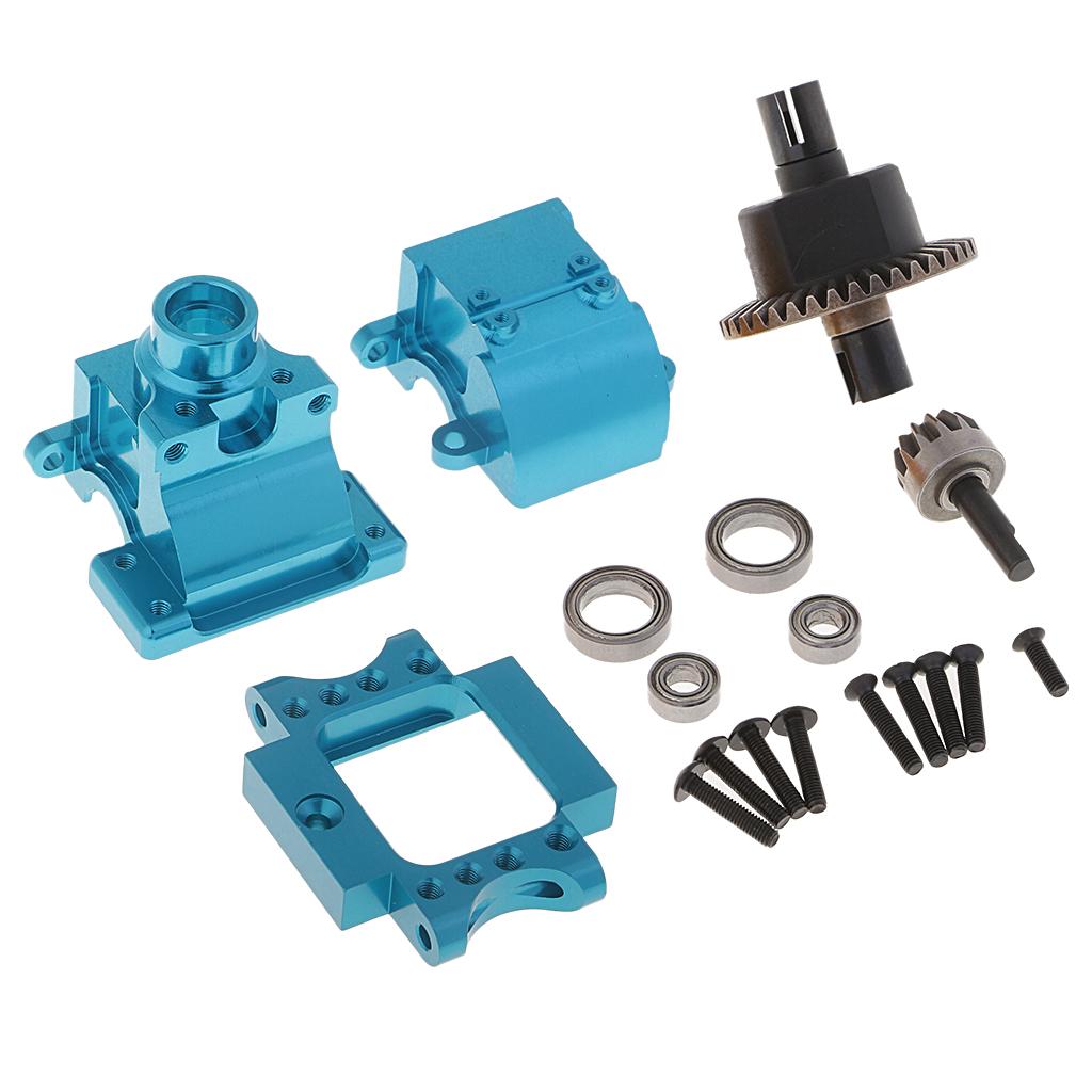 1/set Aluminum Alloy Front Rear Gear box Assembly for HSP 1/10 RC Car Blue