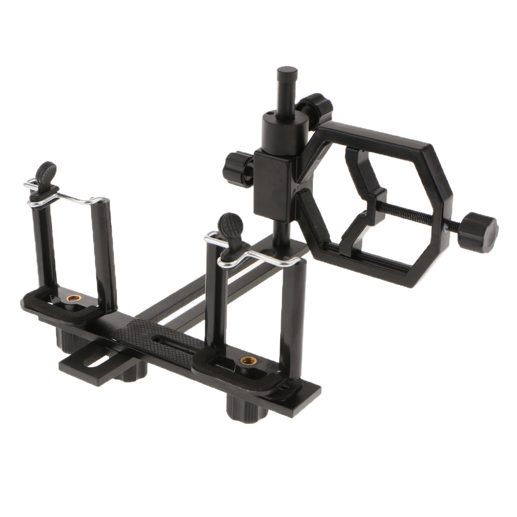 Telescope Binoculars Adapter Cellphone Mount Bracket + 2x Phone Holder Clip