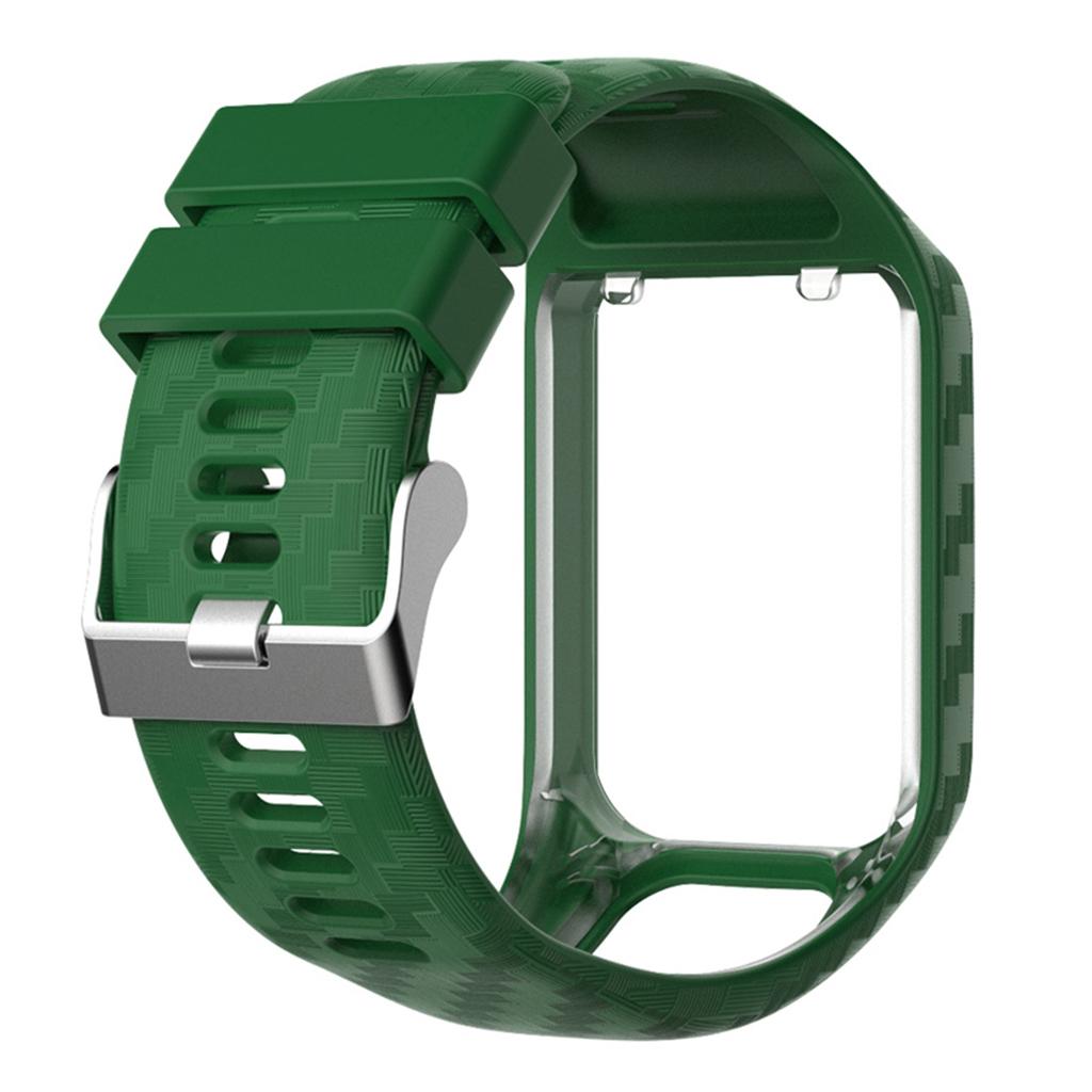 Soft Silicone Watch Strap Wristband Screen Protector For TomTom Army Green