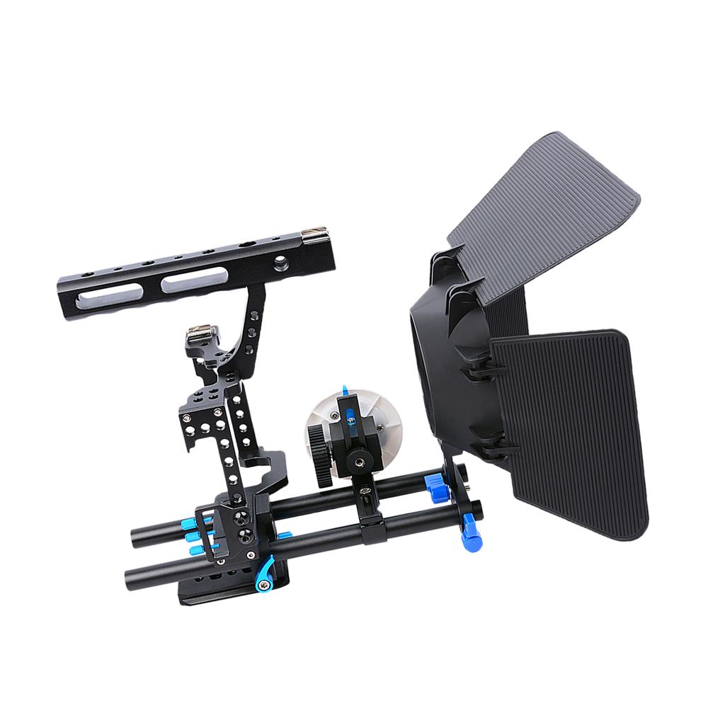 DSLR Camera Video Cage Stabilizer+Follow Focus+Matte Box For Sony A7 A7R #1
