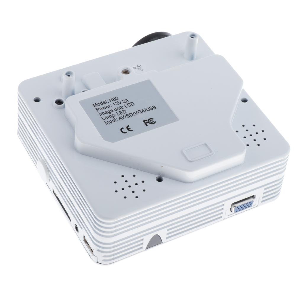 H80 Portable 640x480 Pixels Support Full HD 1080P US Home Theater Projector