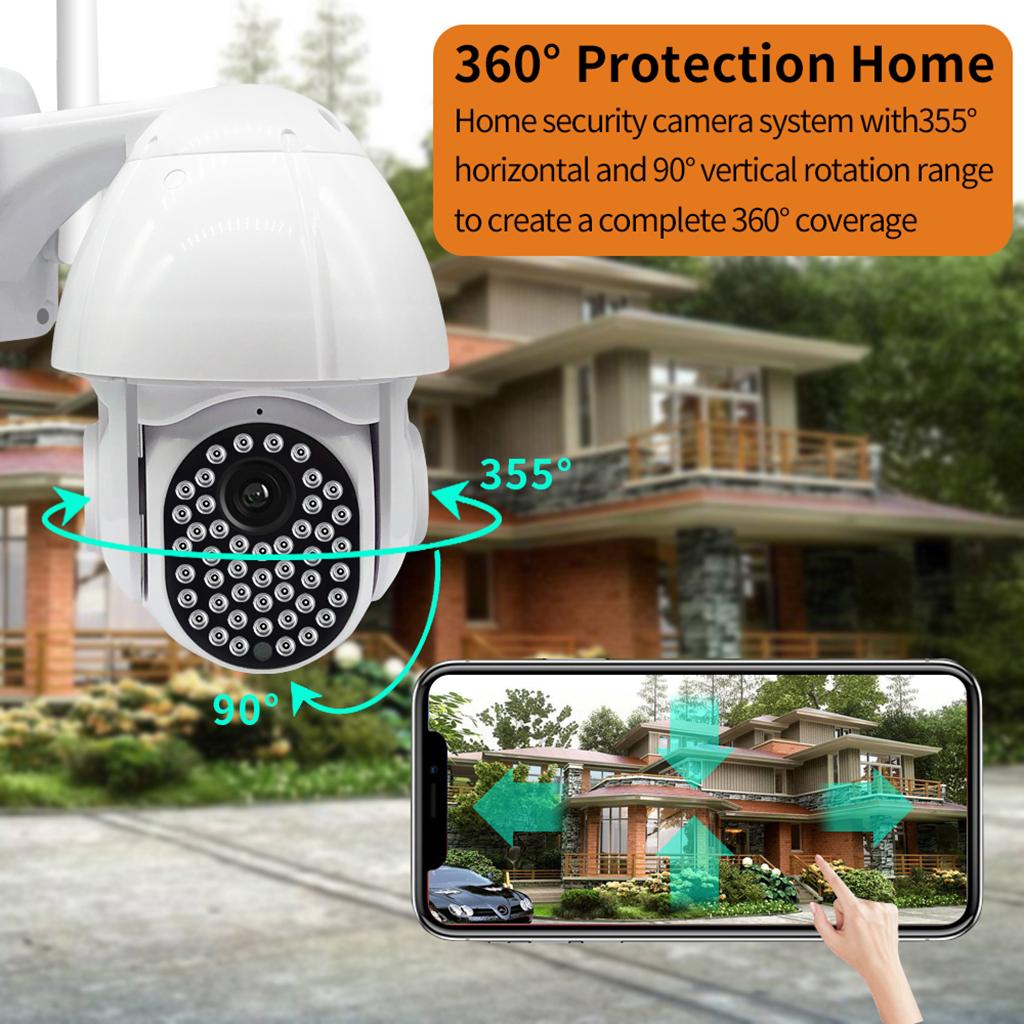 1080P HD Outdoor WiFi PTZ Pan Tilt Security IP IR Camera Night Vision UK 16G