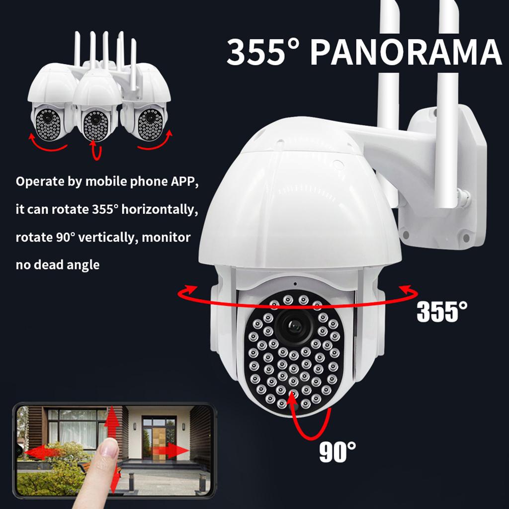 1080P HD Outdoor WiFi PTZ Pan Tilt Security IP IR Camera Night Vision UK 16G