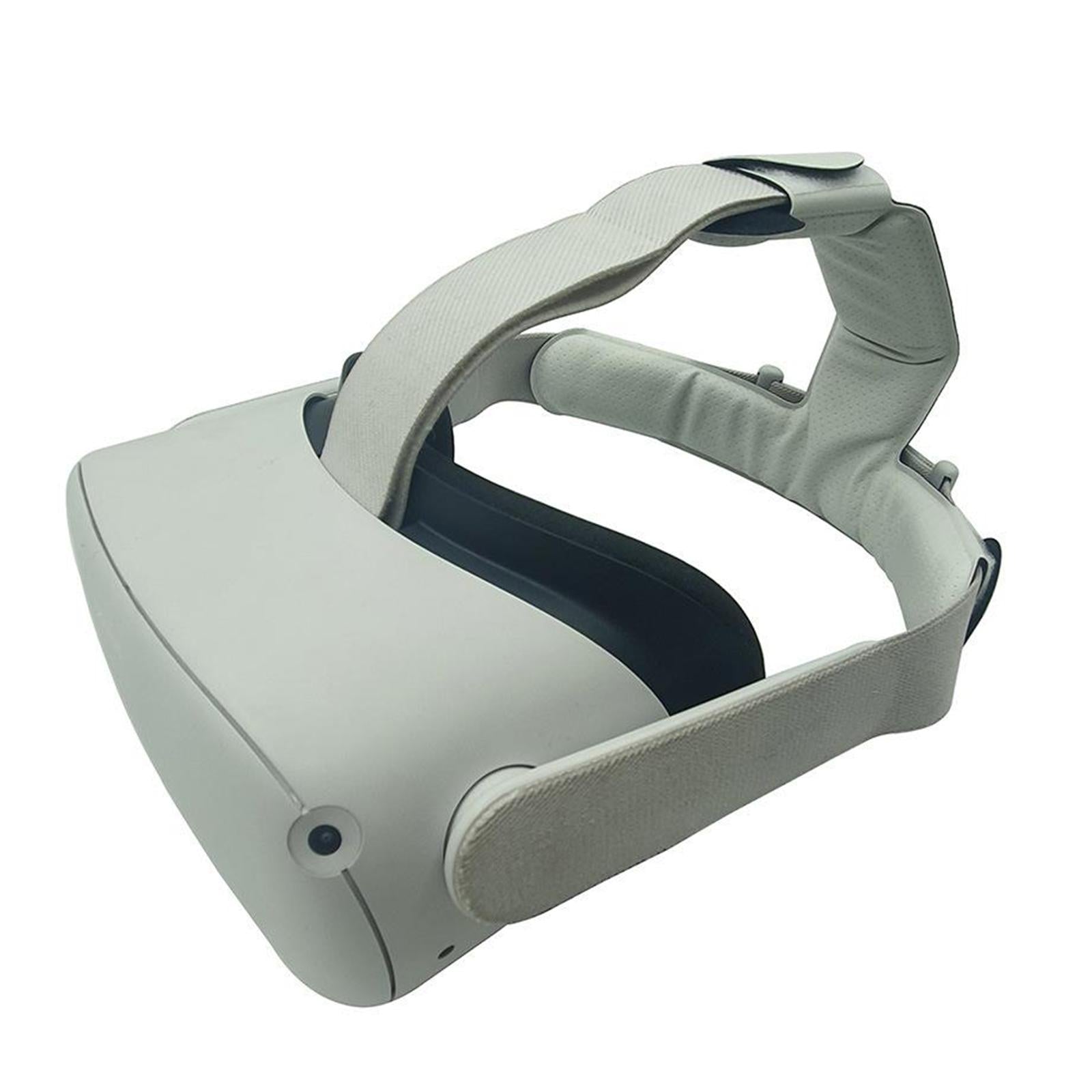 PU Leather Head Strap Pad Adjustable for Oculus Quest 2 Quick Cleaning Beige