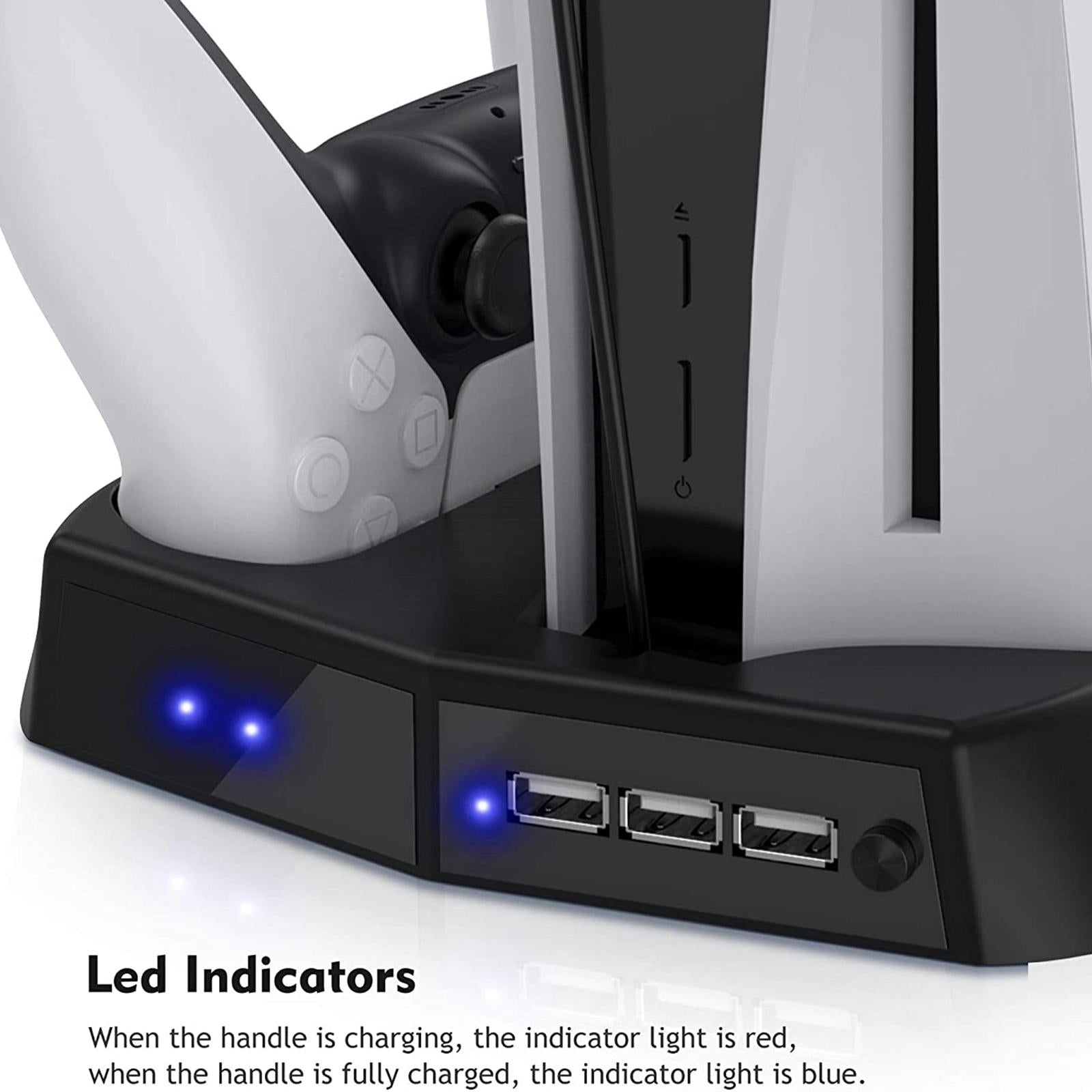 New Vertical Stand With Cooling Fan Controller Charging Dock for PS5 DE/UHD