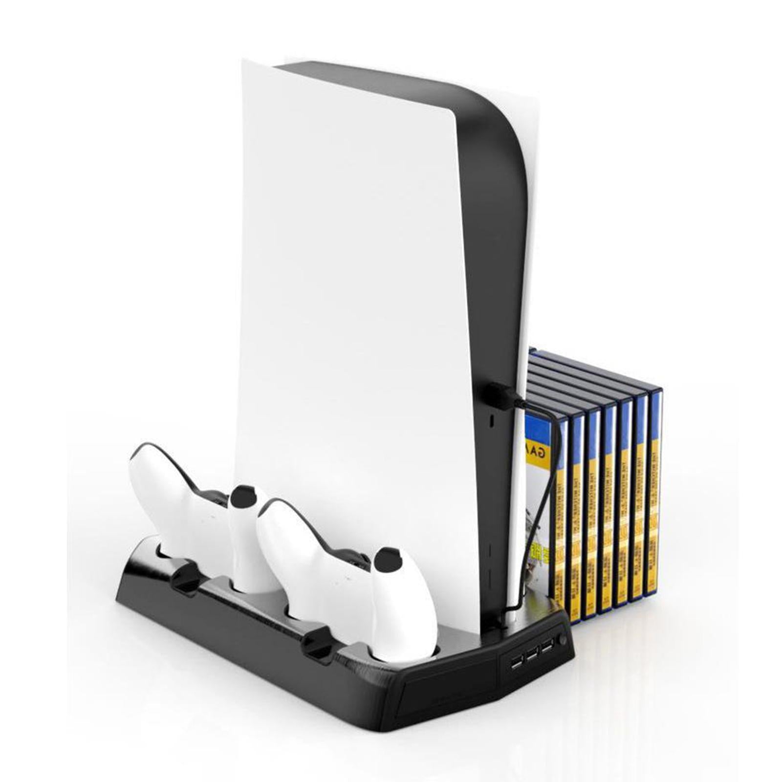 Black Vertical Stand With Cooling Fan Charging Dock for Playstation5 DE/UHD