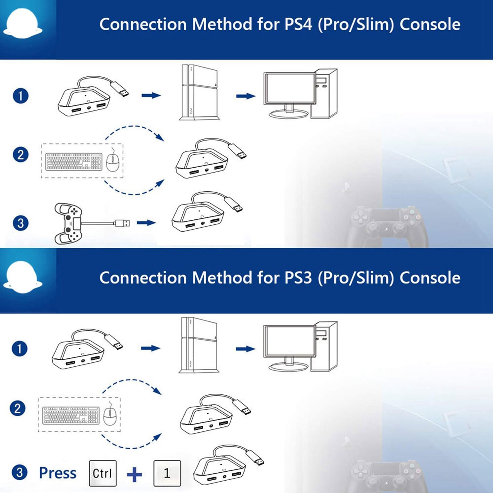 USB Adapter Gaming Keyboard Mouse Adapter Console Converter for XboxOne