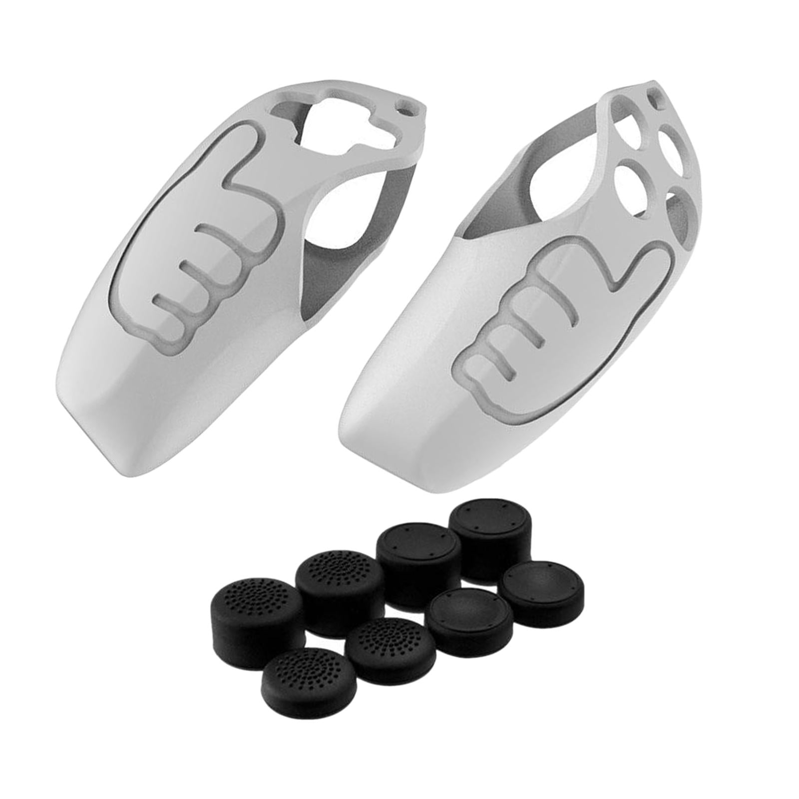 Handle Grip Protective Cover w/Thumb Grips Set Kit for PS5 Controller White