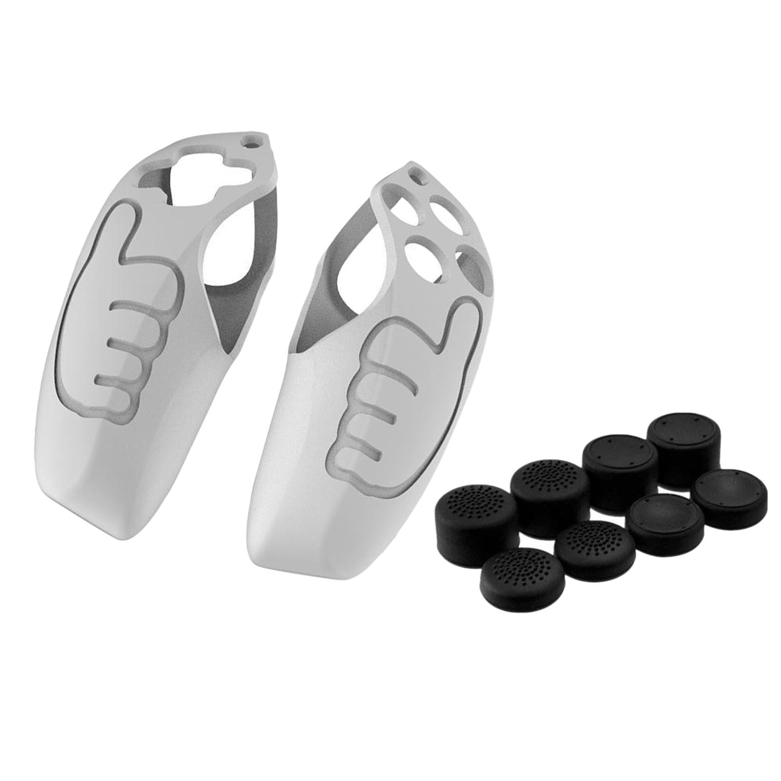 Handle Grip Protective Cover w/Thumb Grips Set Kit for PS5 Controller White