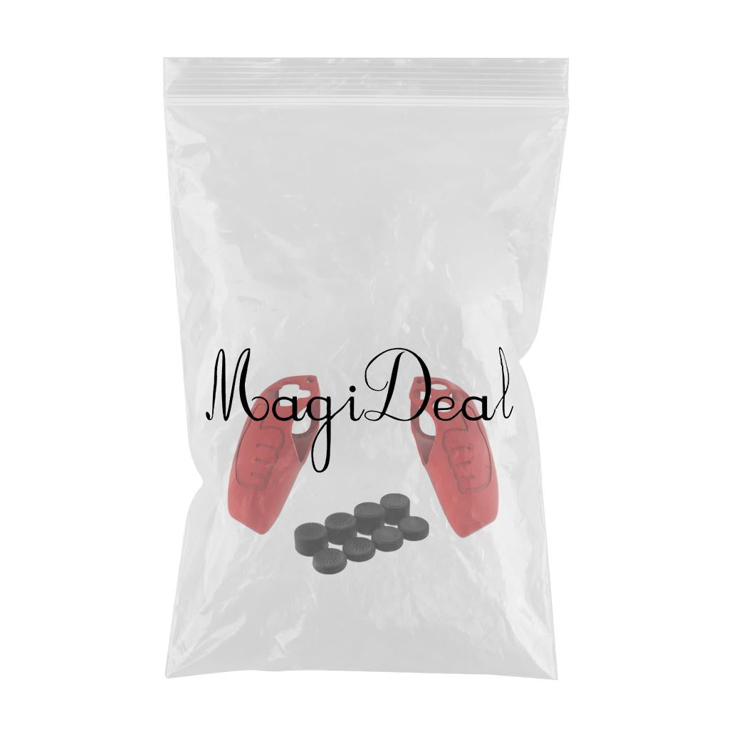 Handle Grip Protective Cover w/Thumb Grips Set Kit for PS5 Controller Red
