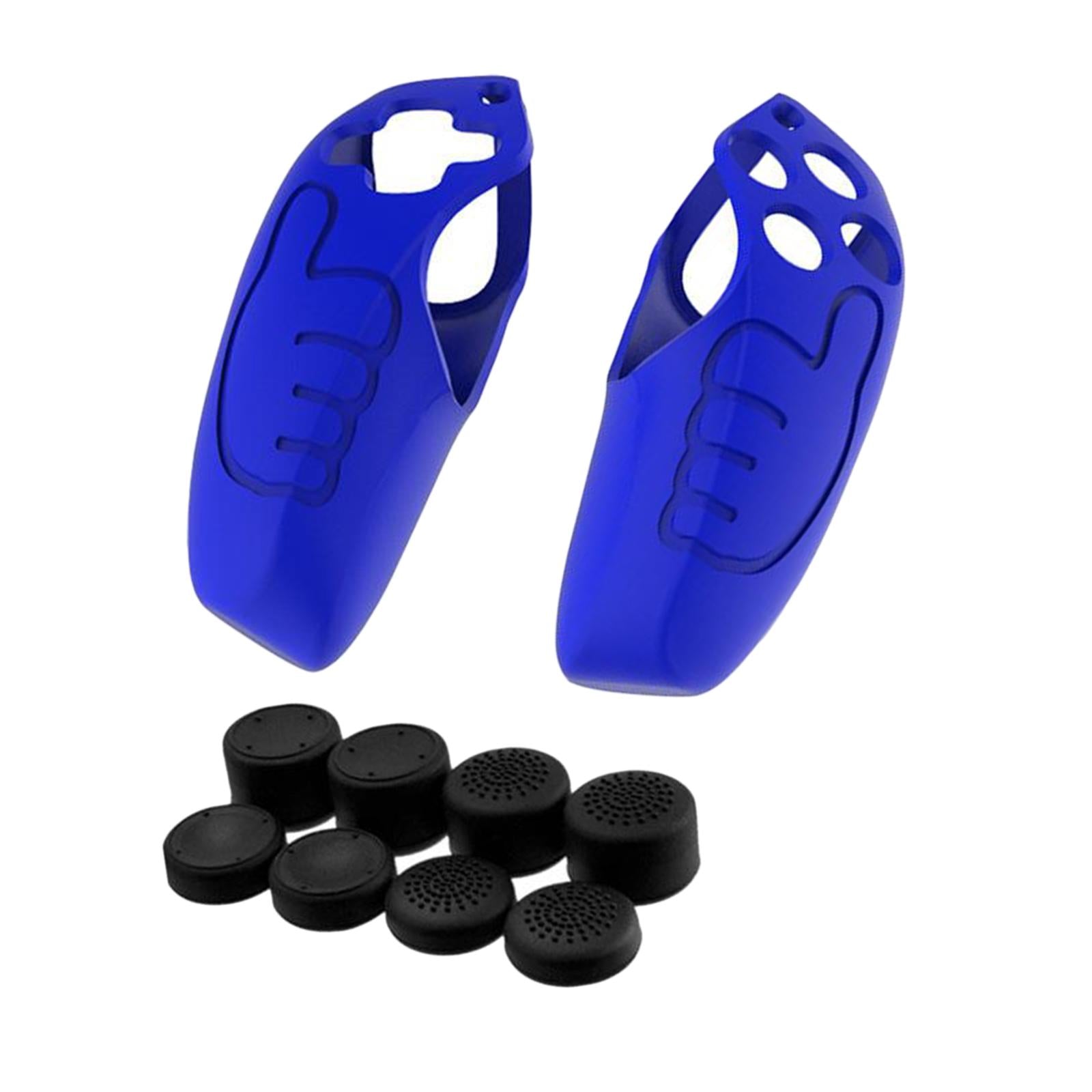 Handle Grip Protective Cover w/Thumb Grips Set Kit for PS5 Controller Blue