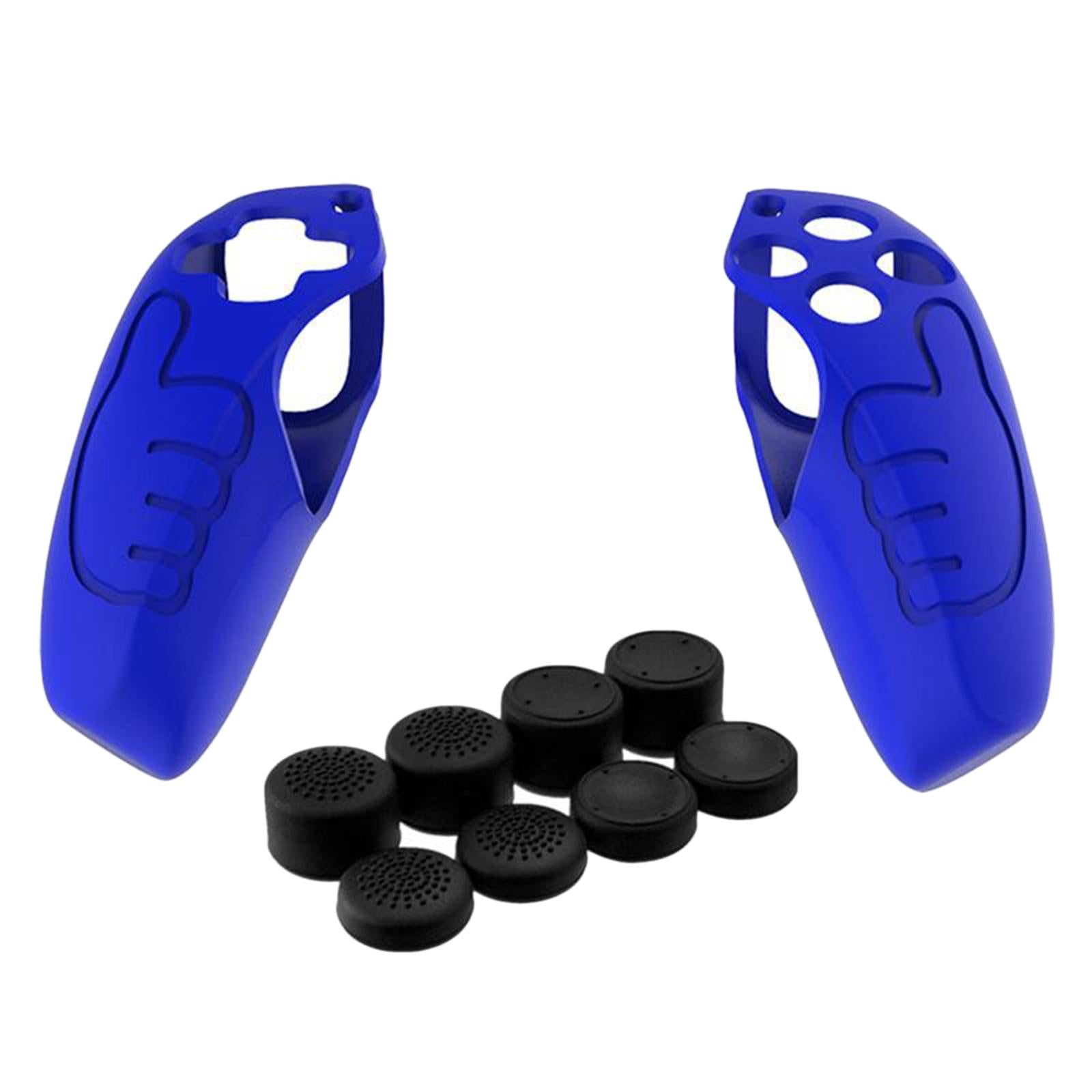 Handle Grip Protective Cover w/Thumb Grips Set Kit for PS5 Controller Blue