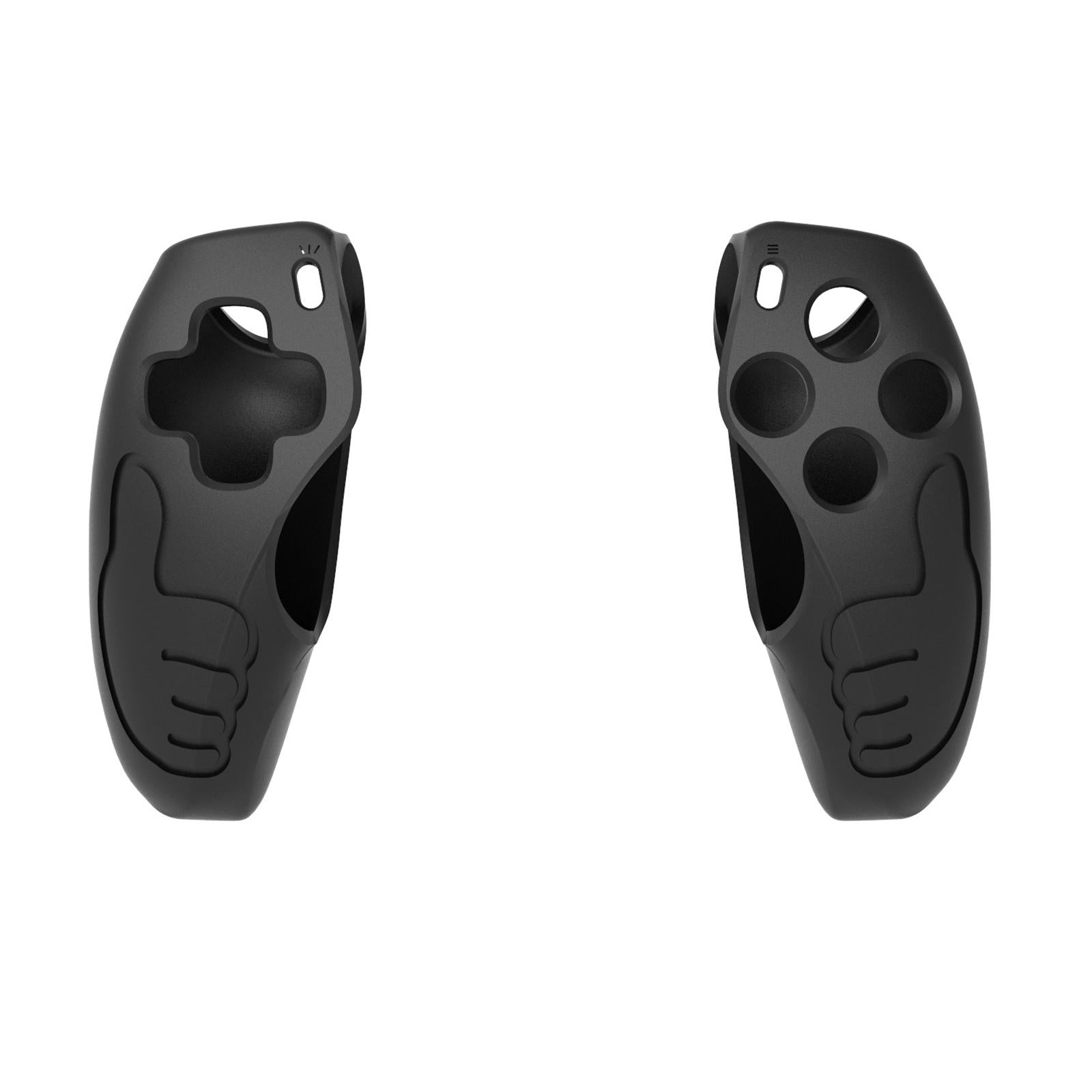 Handle Grip Protective Cover w/Thumb Grips Set Kit for PS5 Controller Black