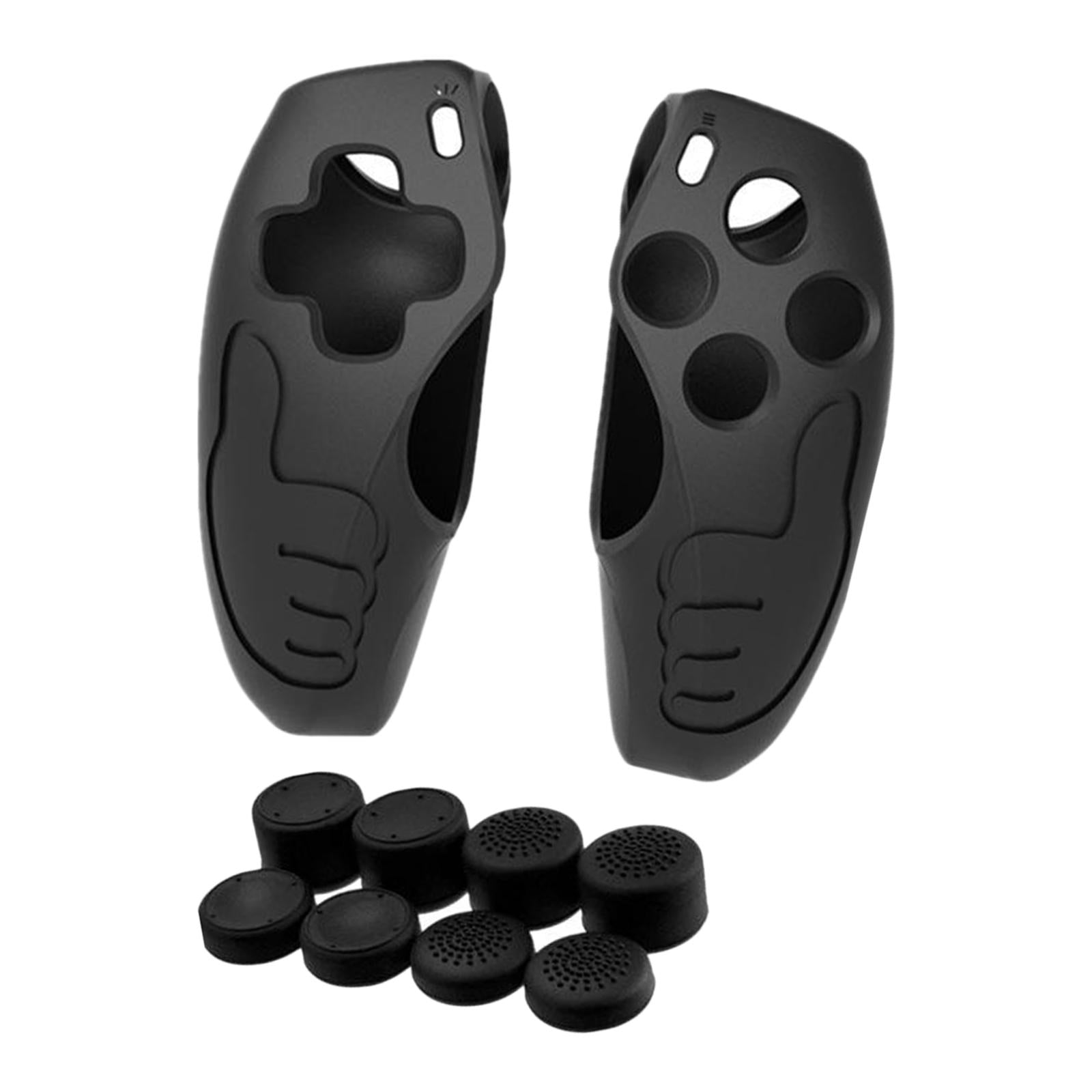 Handle Grip Protective Cover w/Thumb Grips Set Kit for PS5 Controller Black