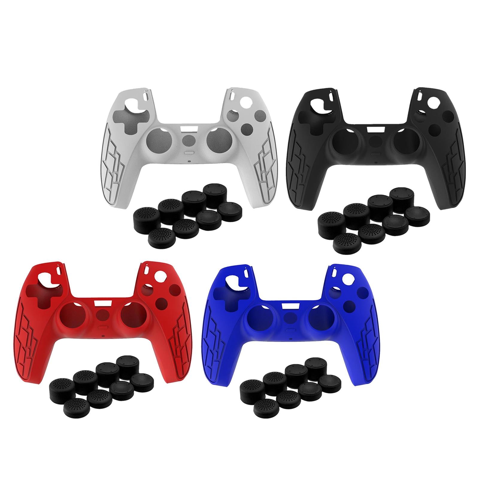 Anti-Slip Silicone Sleeve Case Skin Covers for PS5 Controller White