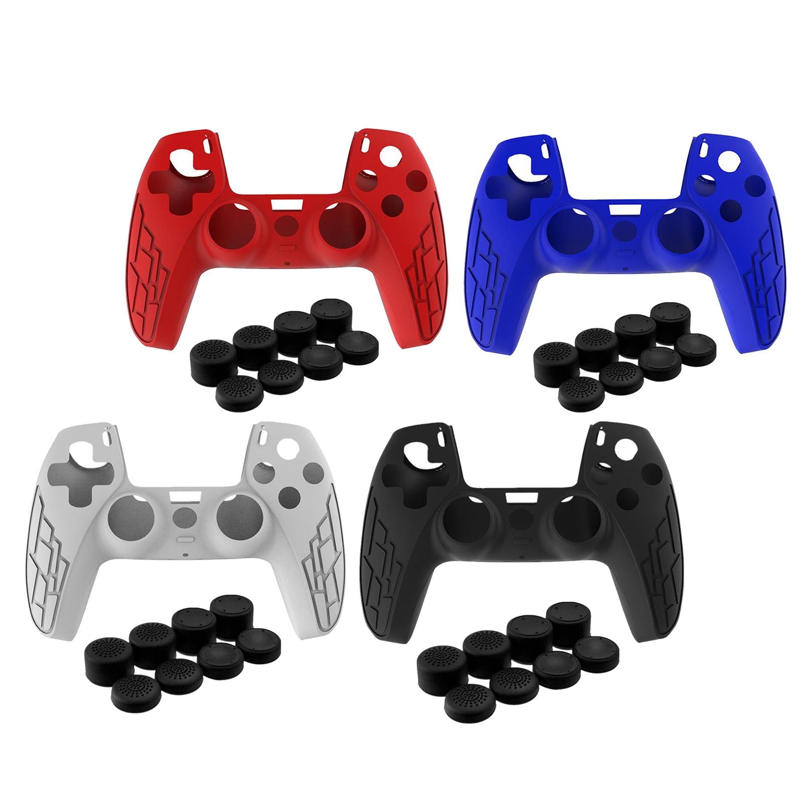 Anti-Slip Silicone Sleeve Case Skin Covers for PS5 Controller White