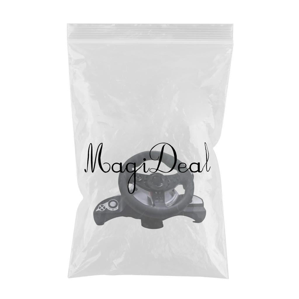 Racing Gaming Steering Wheel Pedal Kit Simulator for PS3/PS2/PC Black