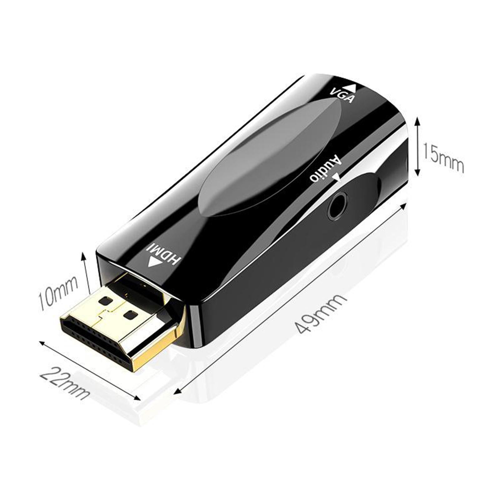 Mini HDMI to VGA Adapter Easy to Use for Desktop PC Monitor Chromebook Black