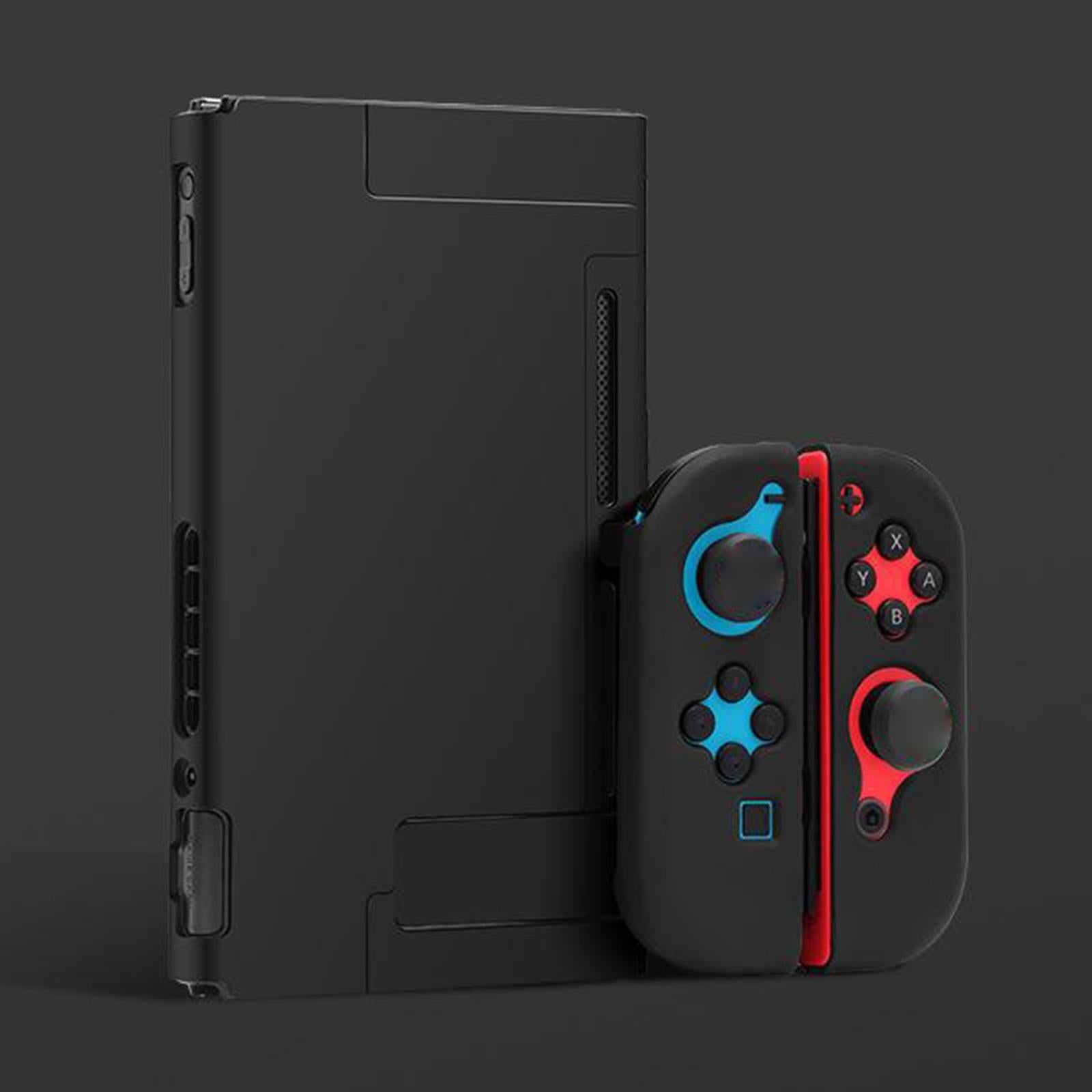 Soft Silicone Hard Colorful Protective Case Cover Shell for Nintendo Switch black