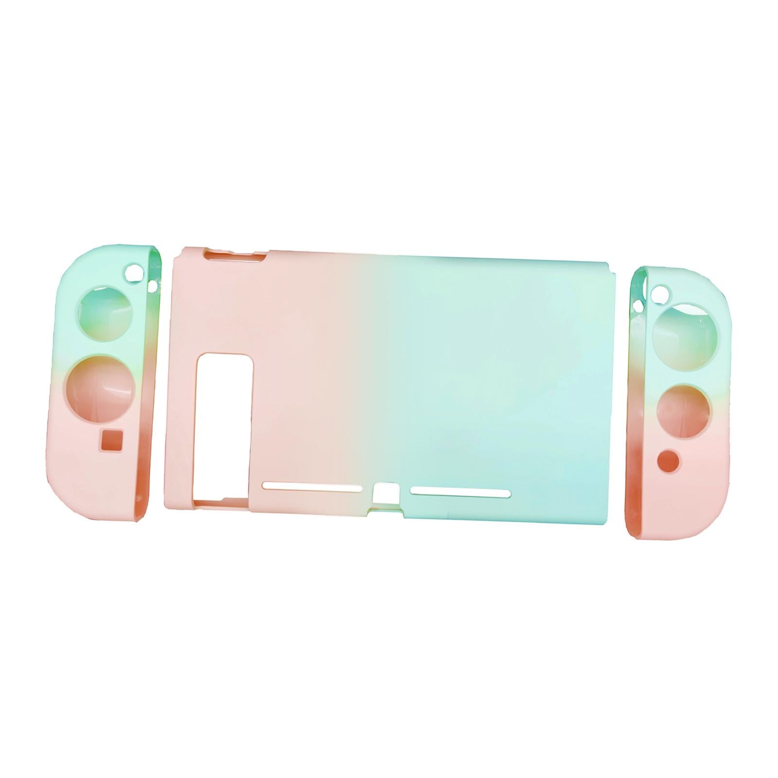 Soft Silicone Hard Colorful Protective Case Cover Shell for Nintendo Switch pink green gradient