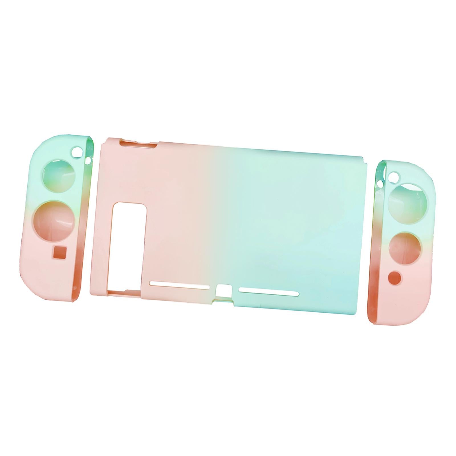 Soft Silicone Hard Colorful Protective Case Cover Shell for Nintendo Switch pink green gradient