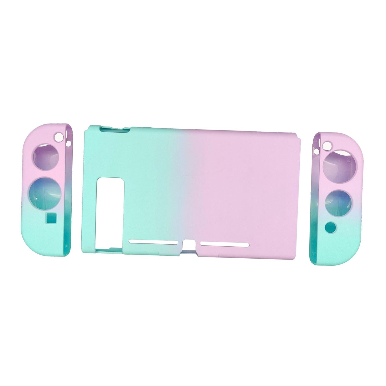 Soft Silicone Hard Colorful Protective Case Cover Shell for Nintendo Switch Purple GreenGradient