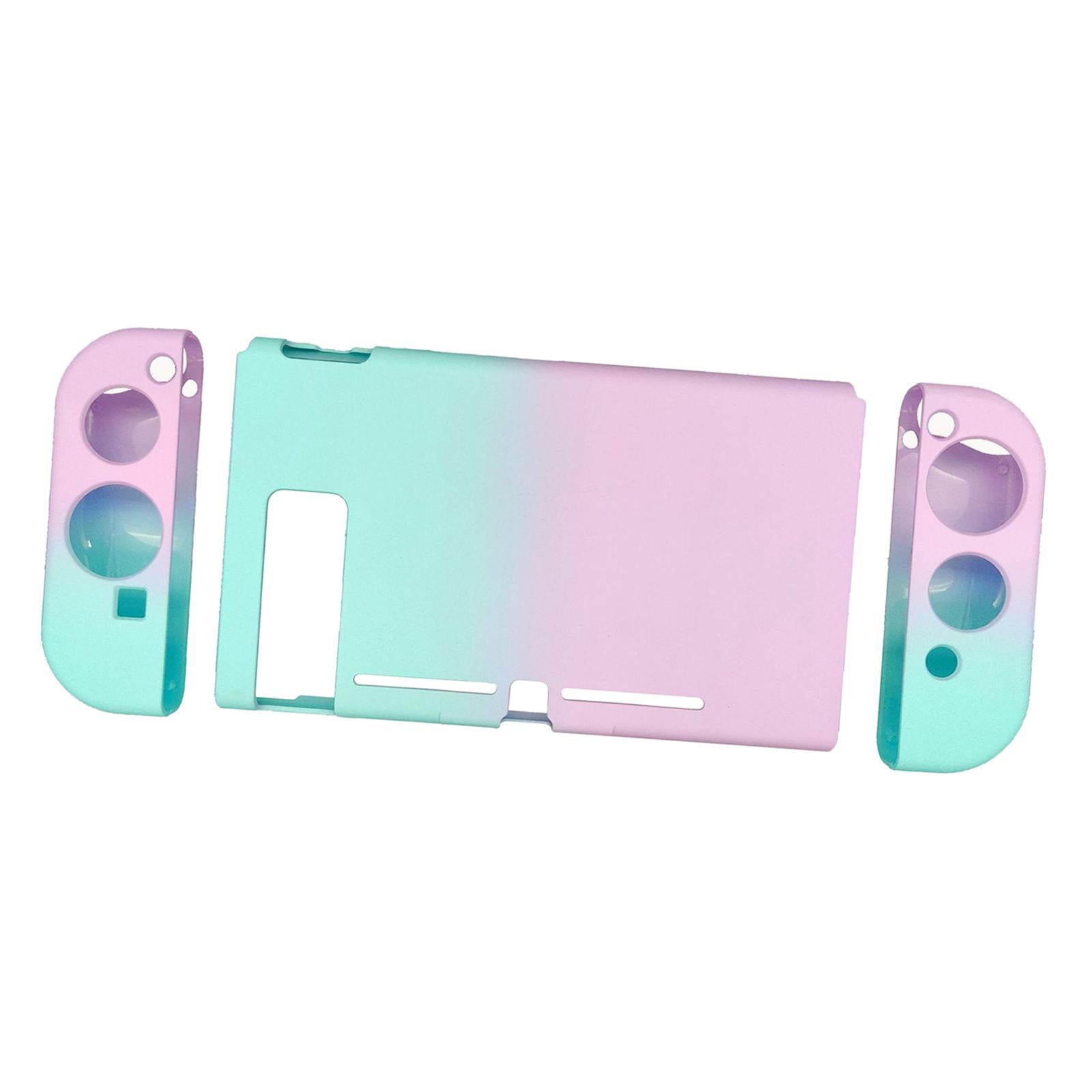 Soft Silicone Hard Colorful Protective Case Cover Shell for Nintendo Switch Purple GreenGradient