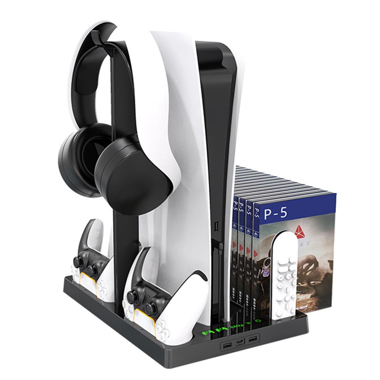 Charger Vertical Stand + Cooling Fan USB Hub For PS5 Controller Consoles