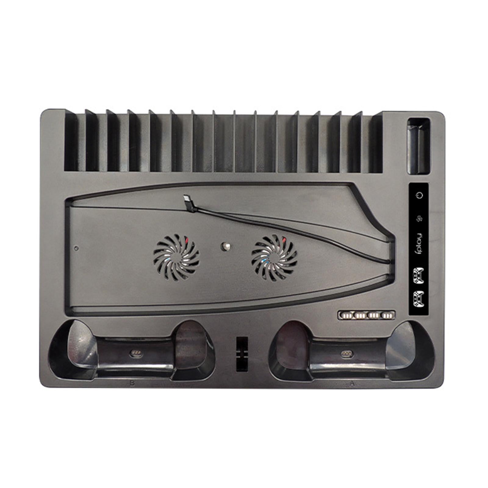 Charger Vertical Stand + Cooling Fan USB Hub For PS5 Controller Consoles