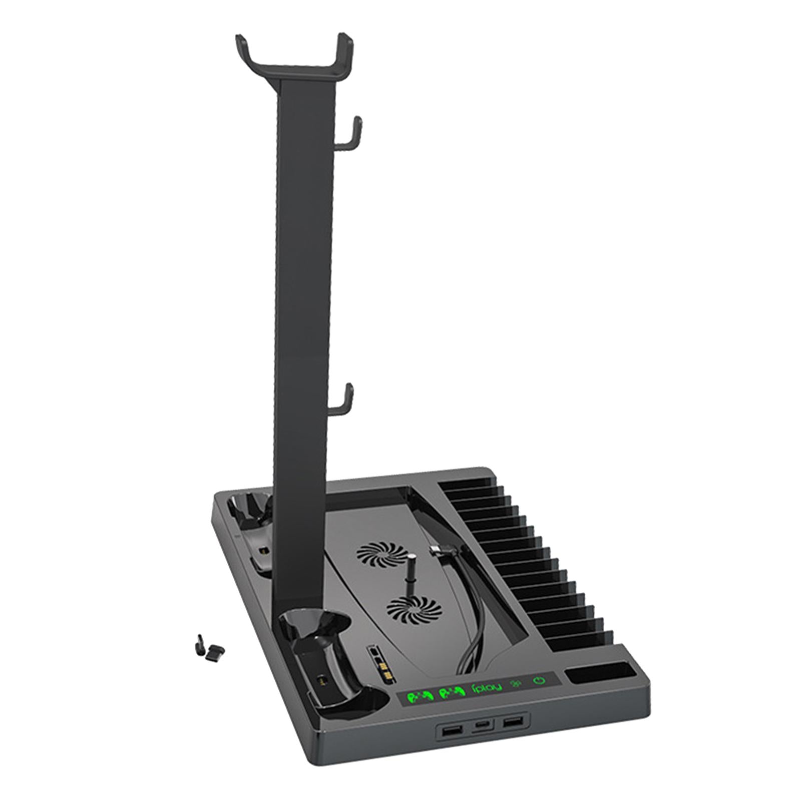 Charger Vertical Stand + Cooling Fan USB Hub For PS5 Controller Consoles