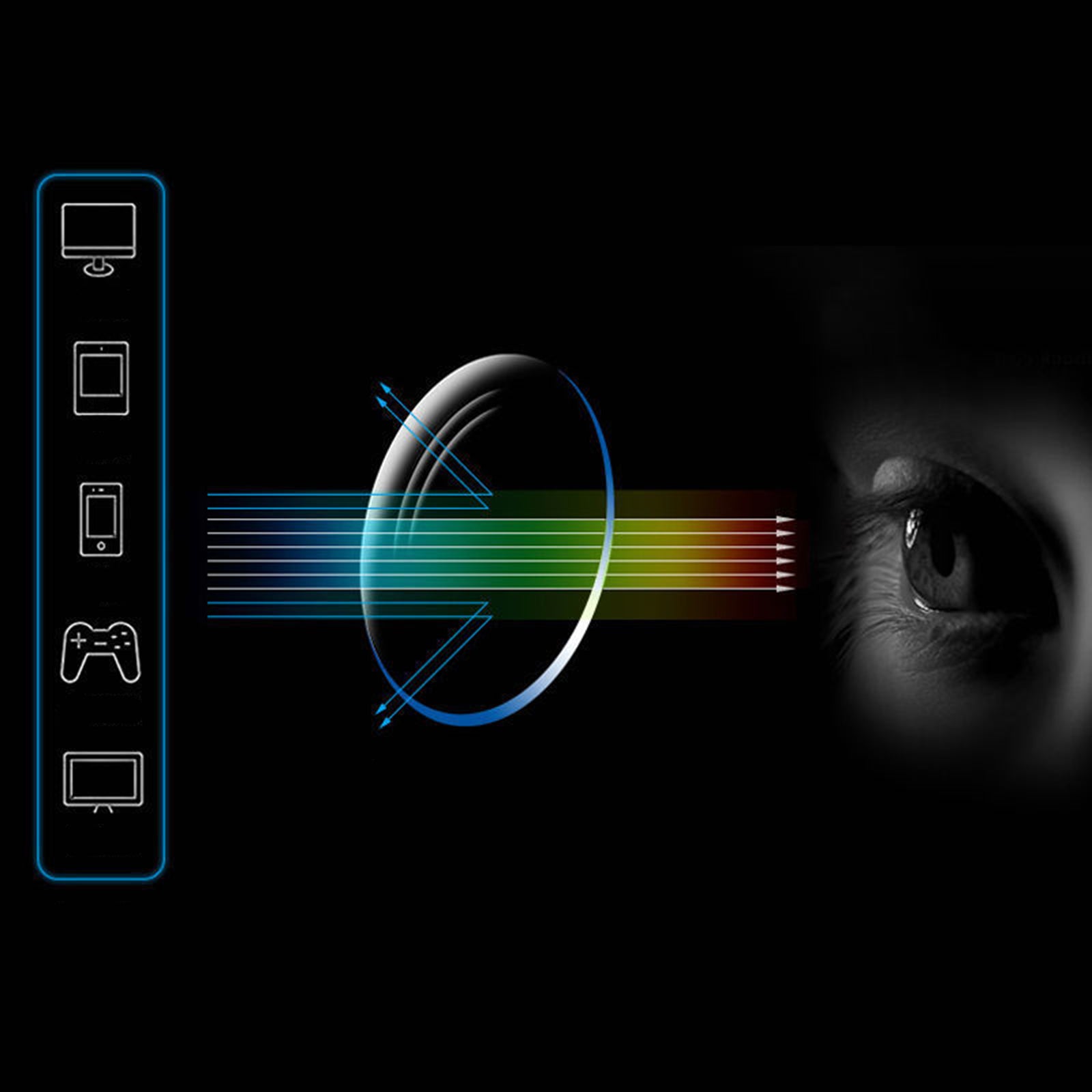 Presbyopic Glasses Progressive Reading Anti-Blue Light Gold 100 Degree