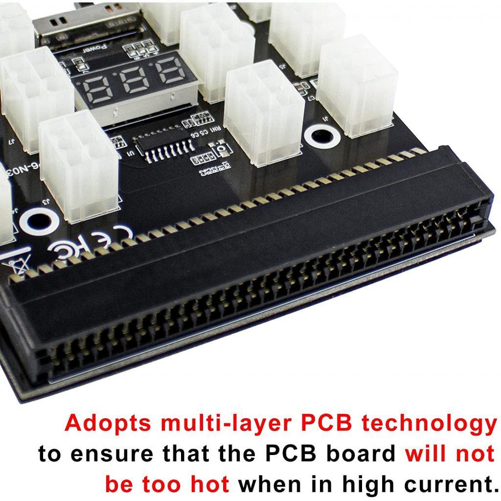 PCI-E 12V 64Pin to 12x 6Pin Breakout Board for HP 1200W 750W PSU GPU Mining