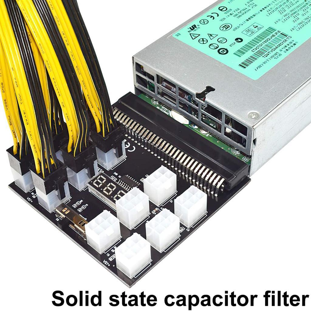 PCI-E 12V 64Pin to 12x 6Pin Breakout Board for HP 1200W 750W PSU GPU Mining
