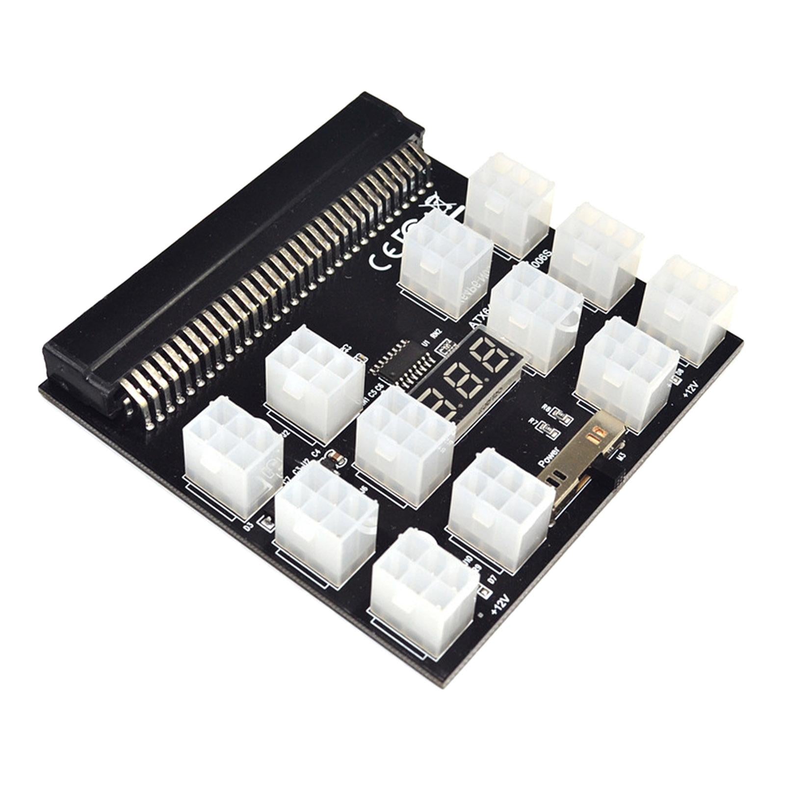 PCI-E 12V 64Pin to 12x 6Pin Breakout Board for HP 1200W 750W PSU GPU Mining