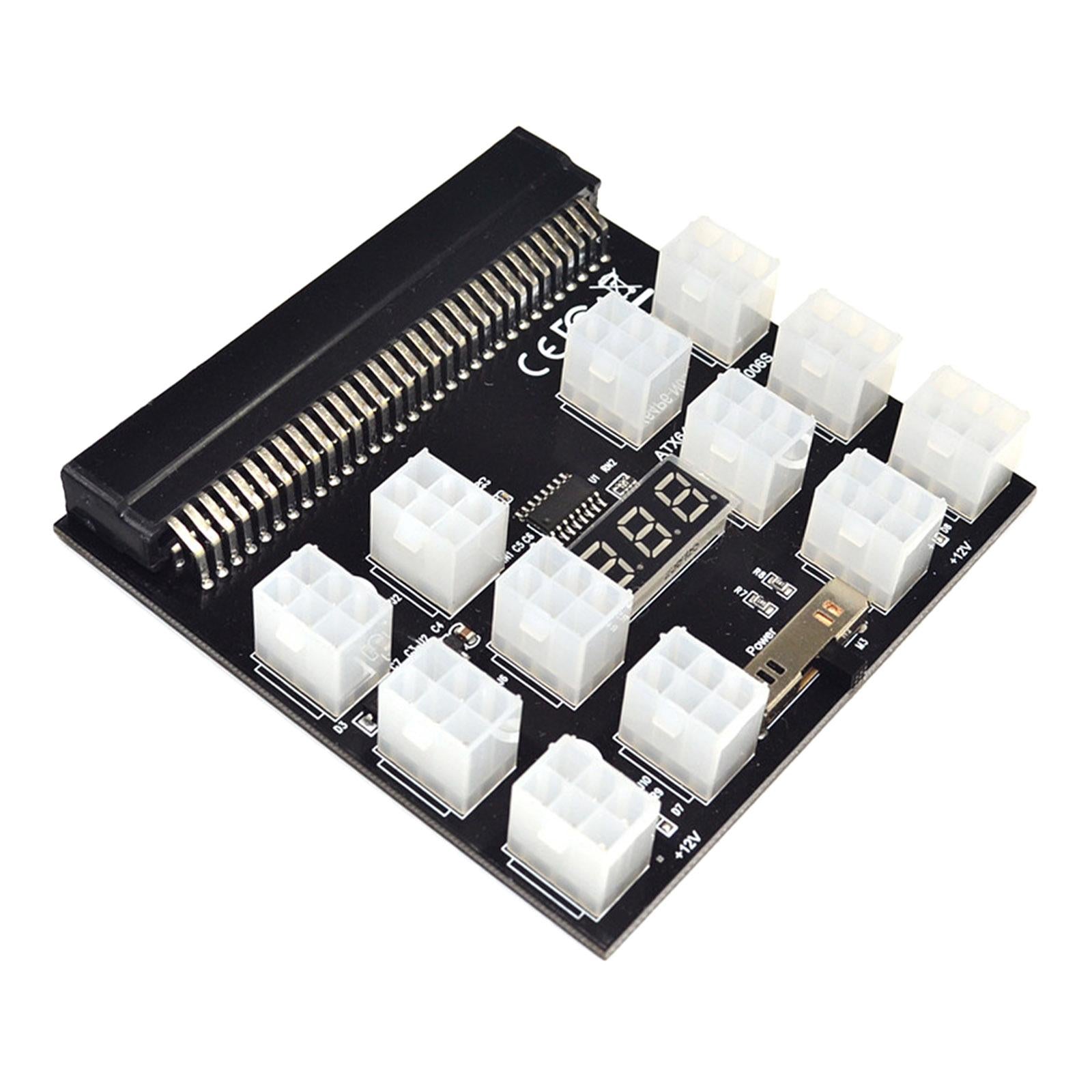 PCI-E 12V 64Pin to 12x 6Pin Breakout Board for HP 1200W 750W PSU GPU Mining