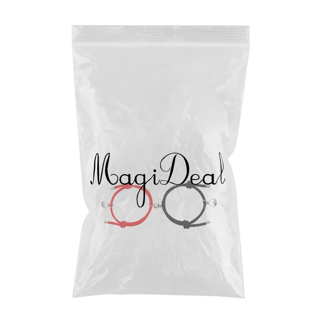 Lovers Matching Bracelet Braided Magnetic Distance Bracelet Black Red