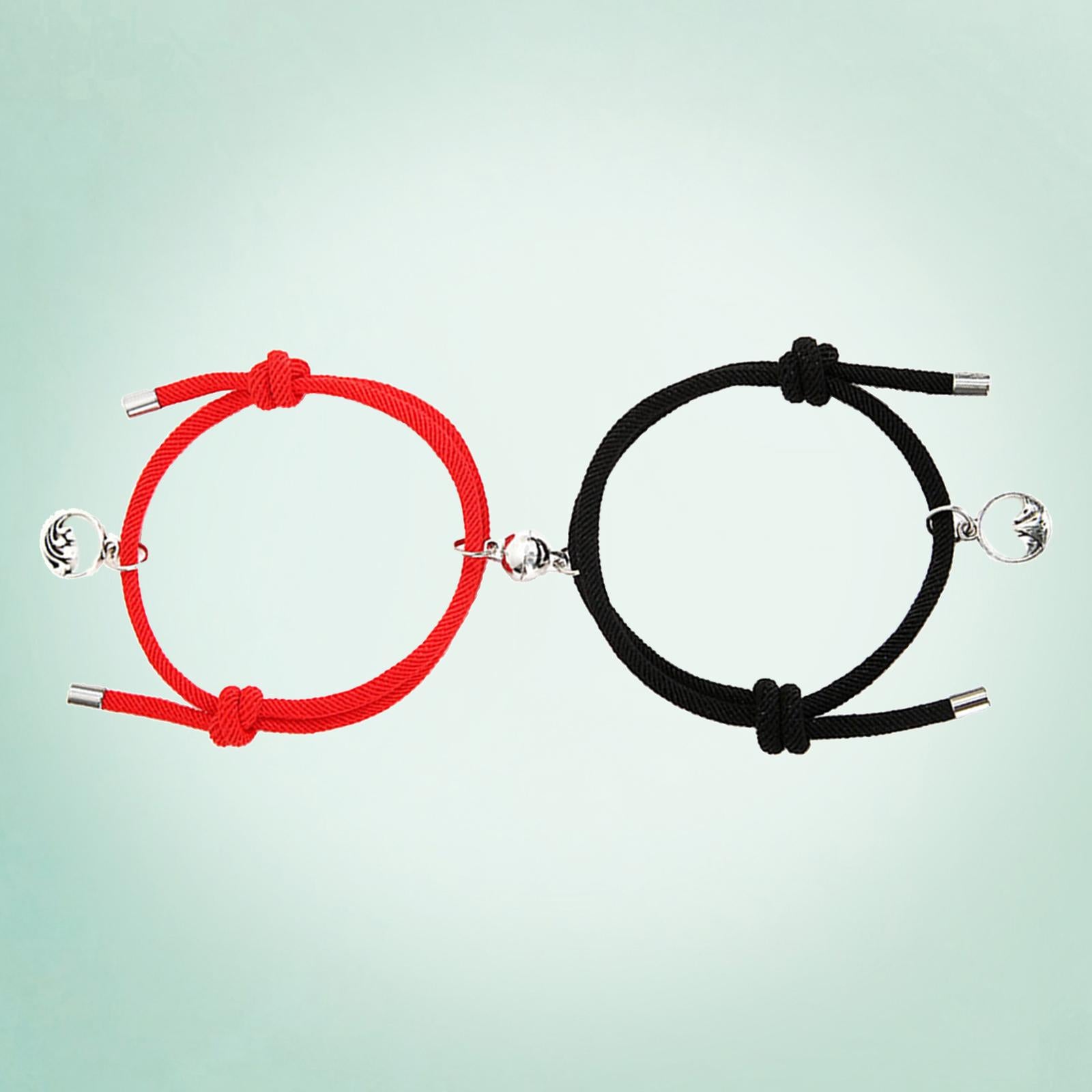 Lovers Matching Bracelet Braided Magnetic Distance Bracelet Black Red