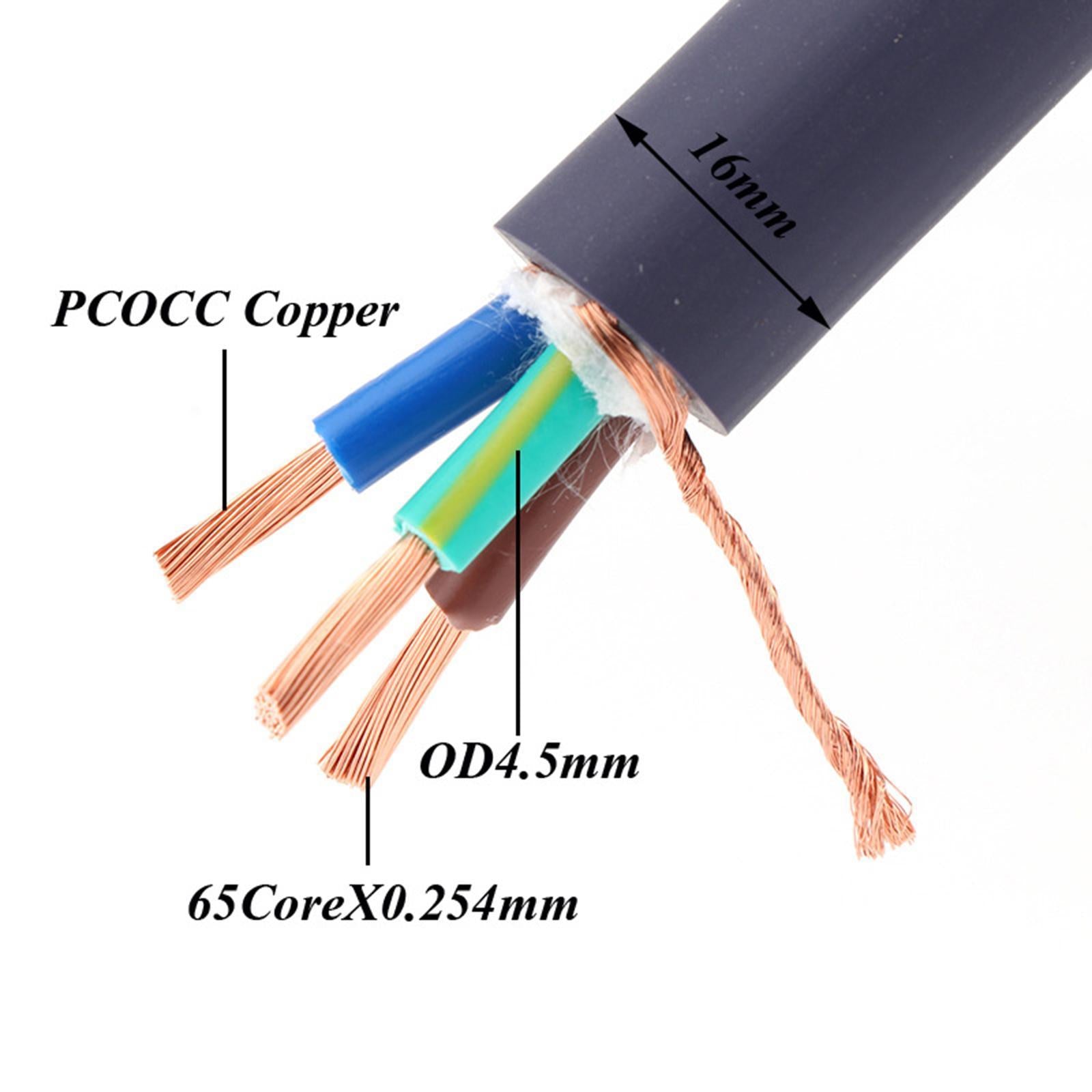 HiFi Audio Power Cable Pure Copper Power Cord Sleeves Power Line US 1M