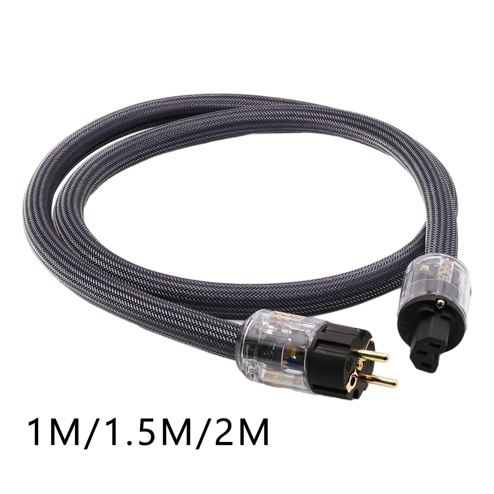 HiFi Audio Power Cable Pure Copper Power Cord Sleeves Power Line US 1M